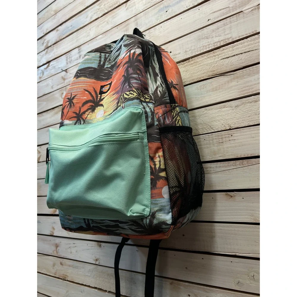 Dickies Multicolor Canvas Tropical Sunset Palm Tree Backpack OS